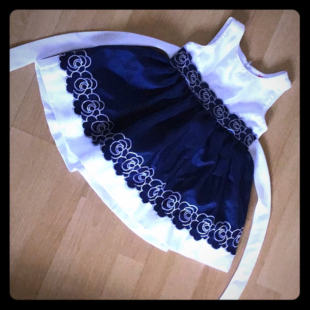 Blue and white dress